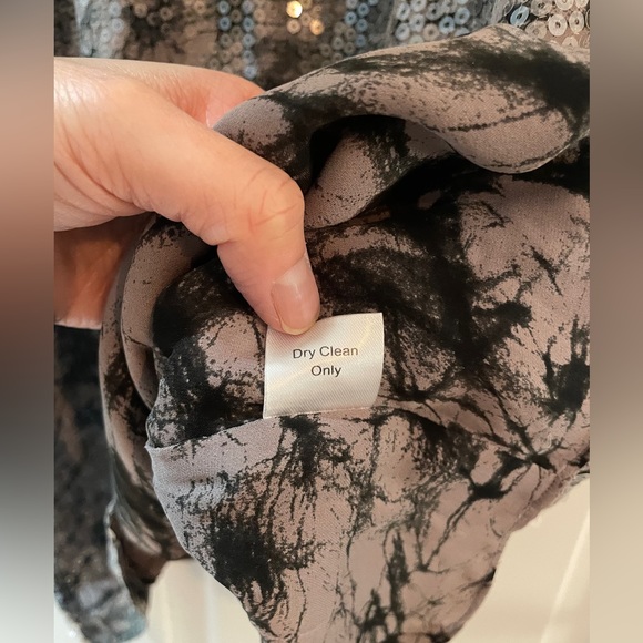 Parker New York tie dye silk sequin dress large - Picture 6 of 6